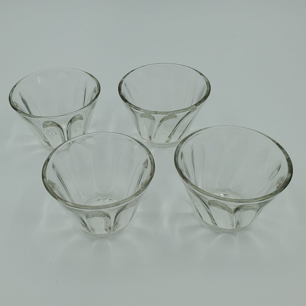 Hazel Atlas Clear Swirl Condiment Cups Dipping Bowls Prep Bowls
